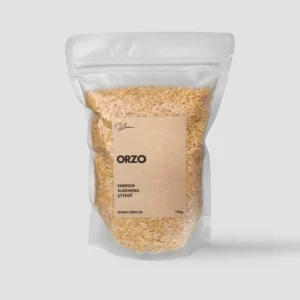 Yeem_orzo Orzo drobná cestovina z tvrdej pšenice, podobná tarhoni, vhodná do polievok, šalátov, príloh a zapekaných jedál, s jemnou chuťou a rýchlou prípravou.