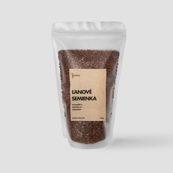 Ľanové semienka v prírodnej forme bohatý zdroj vlákniny a omega-3, vhodné do zdravých receptov, smoothie, pečiva a na podporu trávenia.